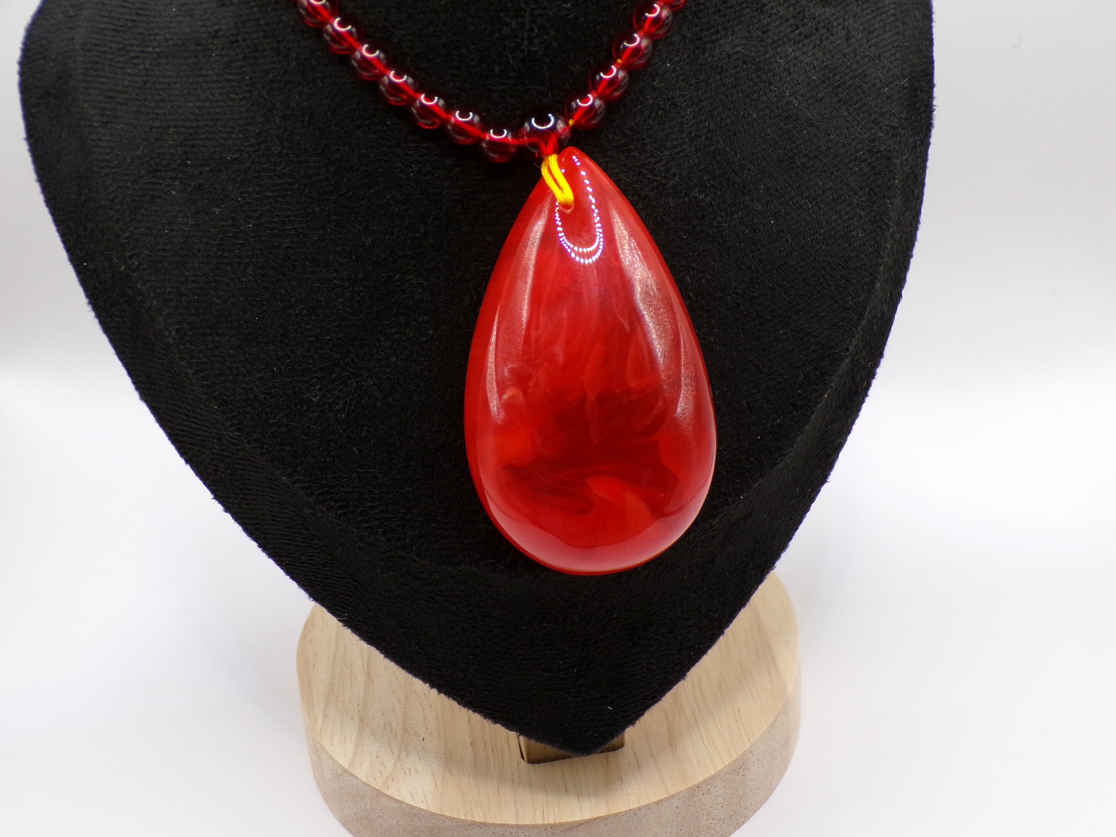 Red Teardrop Bead Necklace