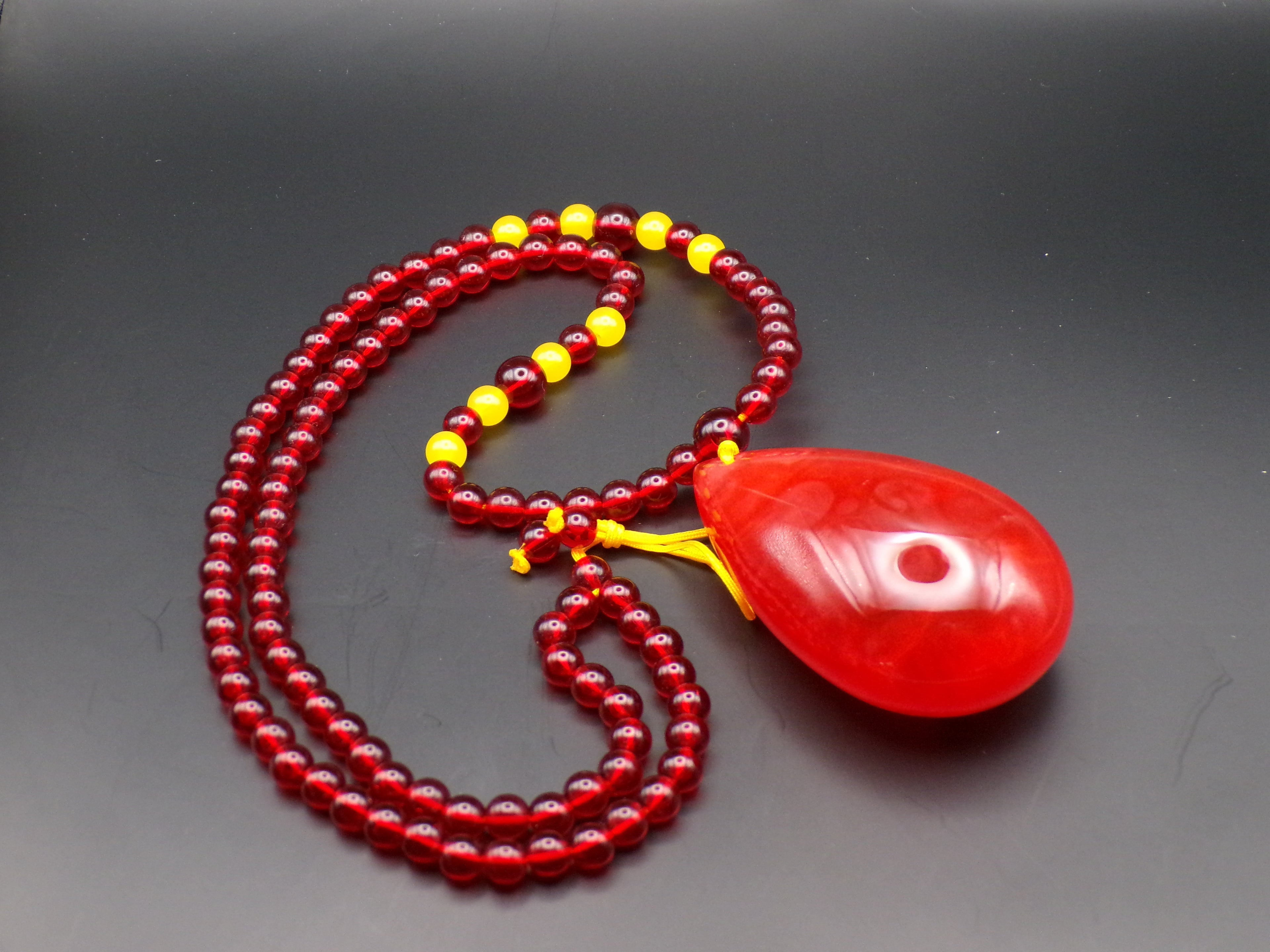 Red Teardrop Bead Necklace