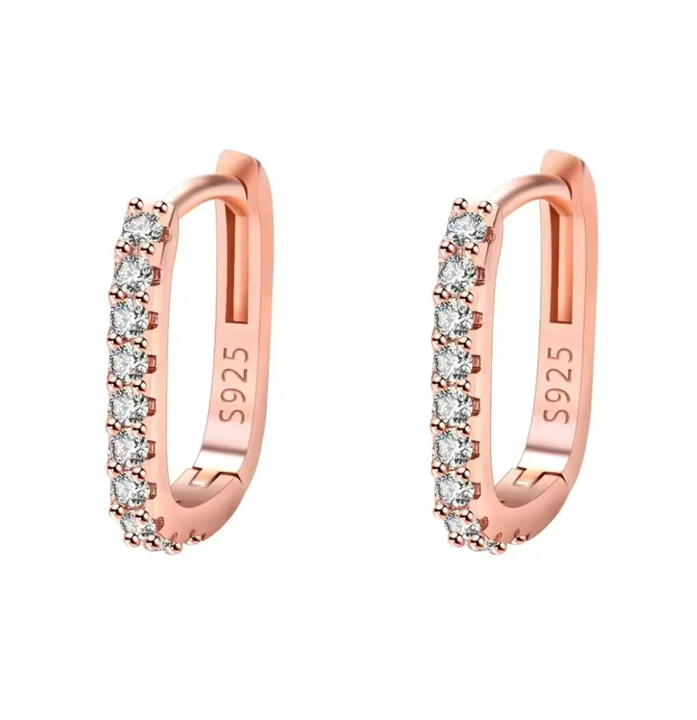 Κρίκοι με κρύσταλλα σε ροζ χρυσό